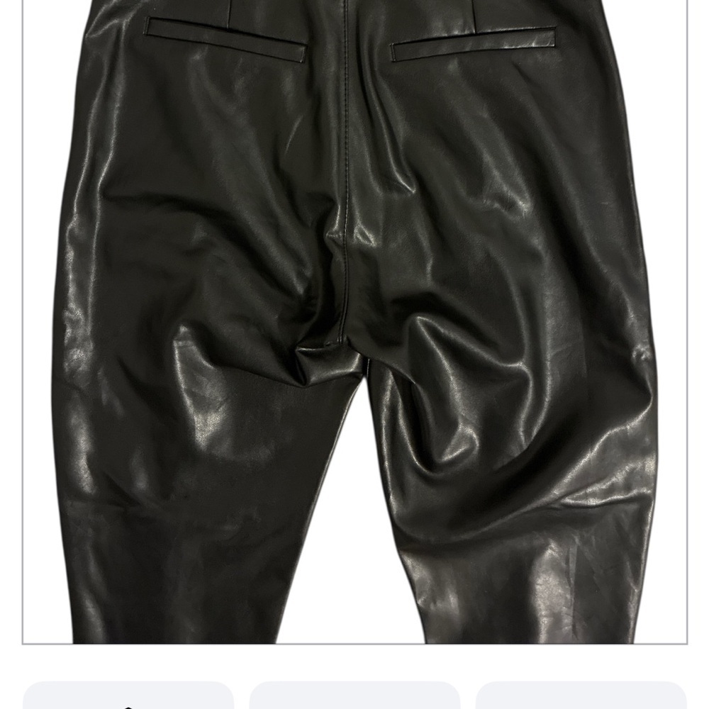 Abercrombie & Fitch Black Skinny high rise Pants faux leather size 27/4 - Picture 7 of 9